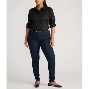 NWT UNIVERSAL STANDARD Dark Indigo Skinny Jeans With Front Seam Size 00/0